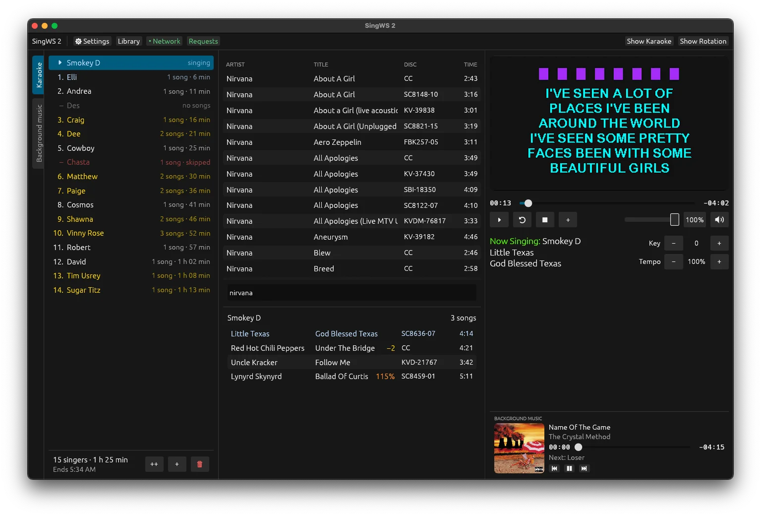 SingWS 2: the rotation, song search and preview
